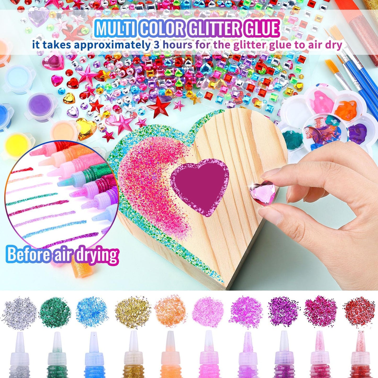 2 Pack Paint Your Own Wooden Jewelry Box DIY Crafts Kits Treasure Box Craft Kit Arts and Crafts for Kids Ages 3-12 Creative Acti