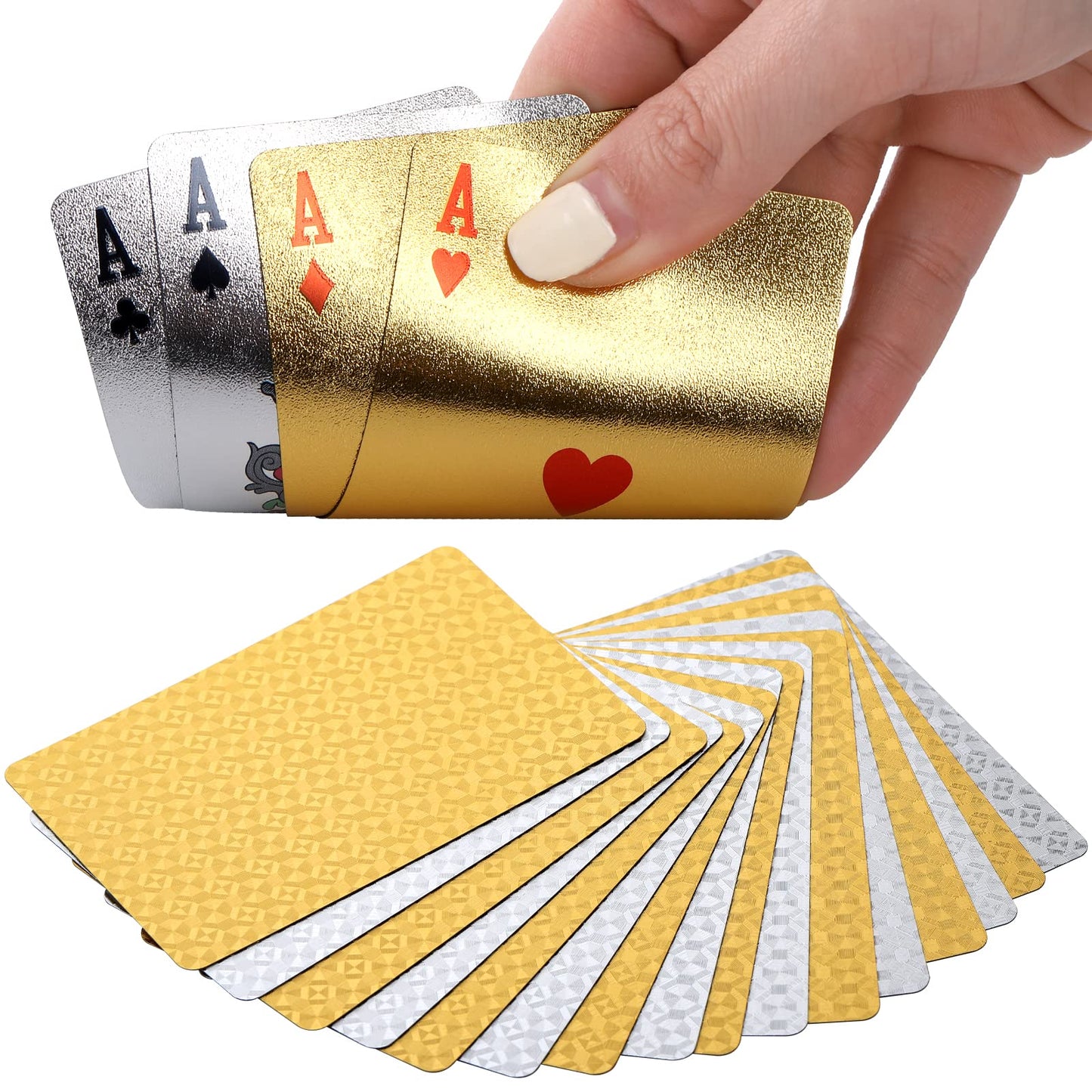 Suwimut 6 Pack Playing Cards  Waterproof Plastic Playing Card Standard Index Card Decks Bulk  enhanced Foil Decks of Cards for mature-themeds  Family  Party  Magic Trick Game Tool