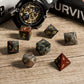 Bloodstone DND Dice Set DNDND 7 PCS Natural Stone D&D Dice with Grogeous Gift Case for Dungeons and Dragon Tabletop Game (Bloods