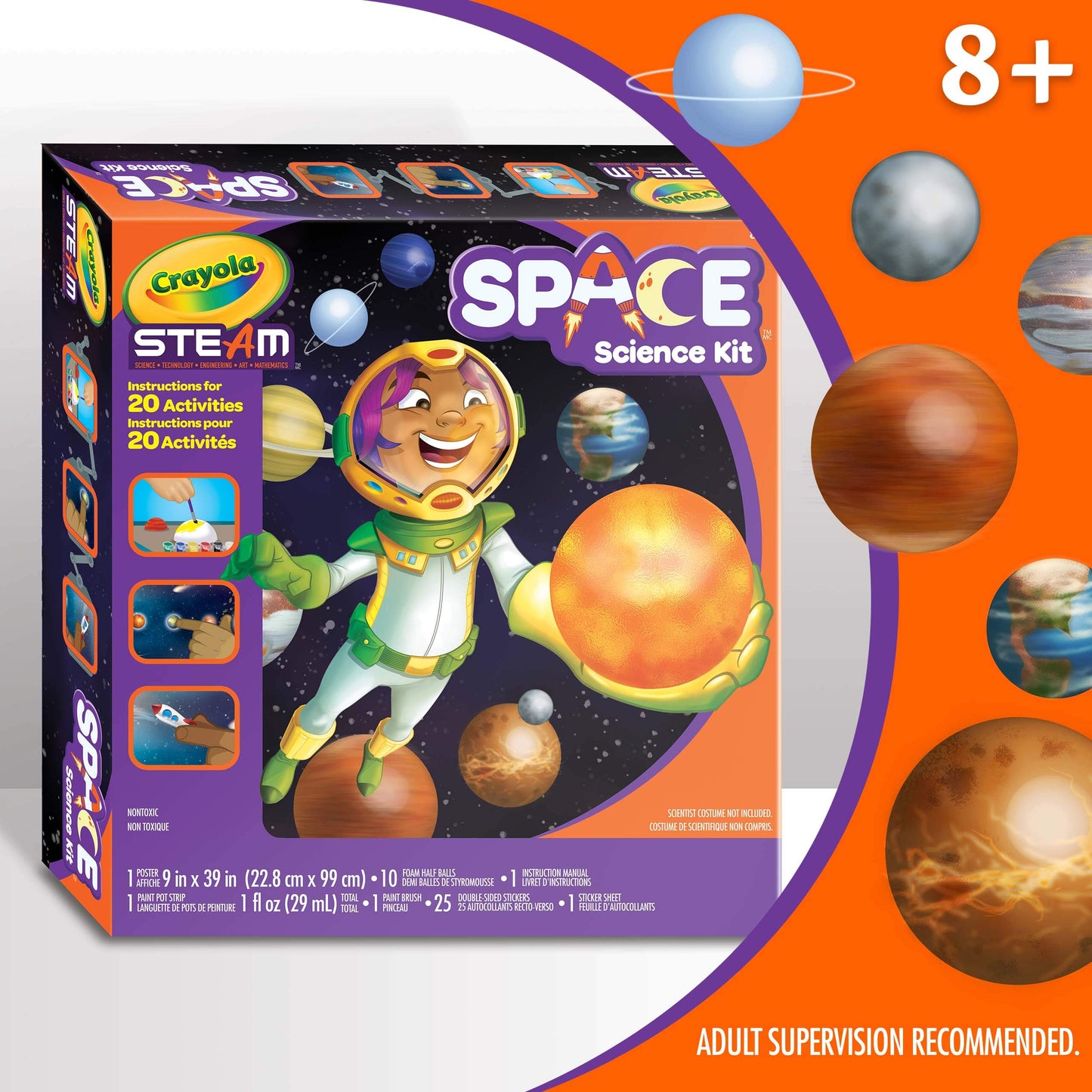 Crayola Solar System Science Kit - Educational Toy for Kids Ages 7-10, Plastic, Multi Color, Model 74-7408