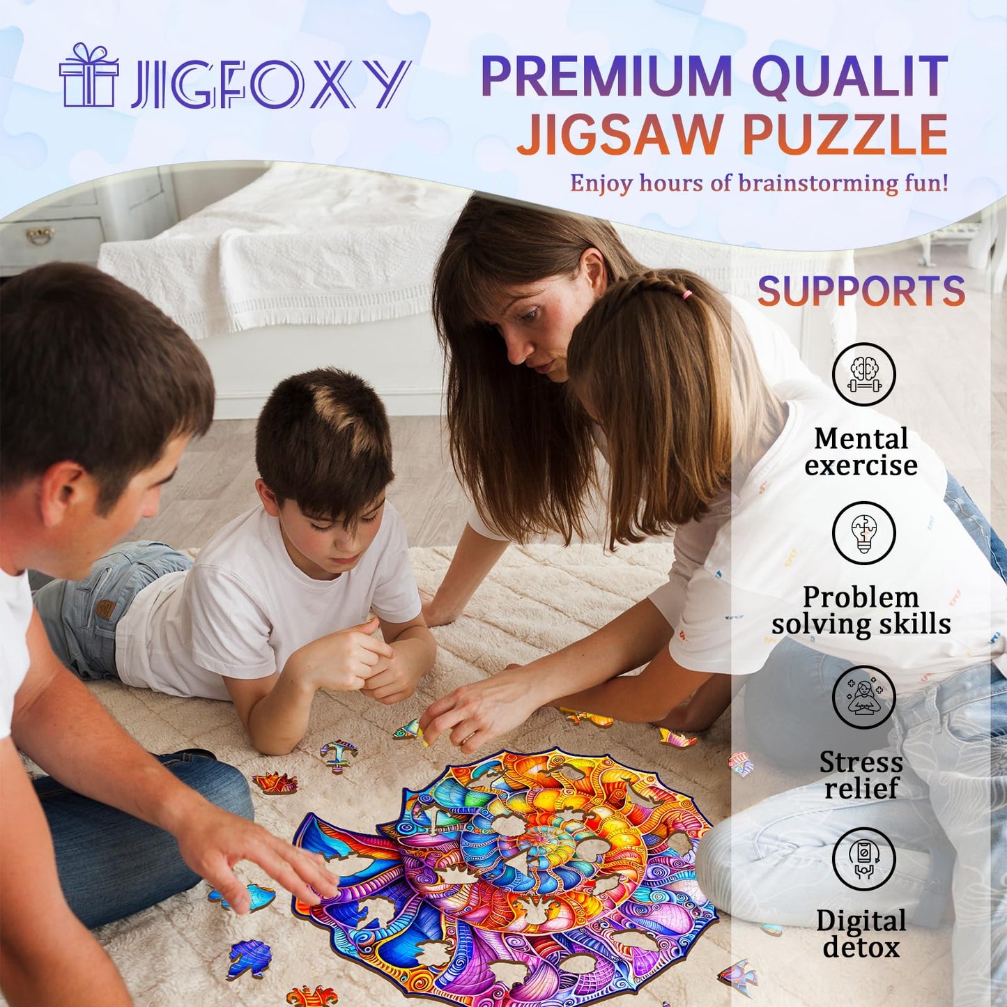 Jigfoxy Wooden Puzzles for mature-themeds  Conch Wood Puzzles mature-themed  Unique Animal Shape Wooden Jigsaw Puzzles for mature-themeds  Birthday Gifts for Puzzle Lovers  Family  Friend (L-13.4 * 12.36in-280pcs)