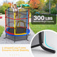 Gymax 55    Trampoline For Kids, Toddler Trampoline With All-Round Safety Enclosure Net & Double Side Zipper, Indoor/Outdoor Kid