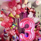 Kwuz 40 Inch Pink Number 3 Aluminum Balloon for Girls Birthday Party Decorations, Bow Pink, Model HK40PIBNFO-3