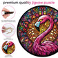 Qiuenisray Wooden Puzzles for mature-themeds 500 Piece  Flamingo Jigsaw Puzzles  Unique Shape mature-themed Puzzles  Irregular Christmas Thanksgiving Gifts for Family Friend(16.5 * 16.5 in)