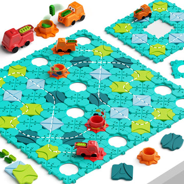 Stem Toys For Kids Ages 4-8, Expandable Educational Building Track With 2 Motor Car – Montessori Preschool Learning Toys, Creative Road Constructor Games Gift For Boys & Girls