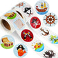 1000 Pieces Pirate Stickers Fun Pirate Themed Stickers Assorted Pirate Roll Stickers Pirate Wall Decals Pirate Birthday Party Fa