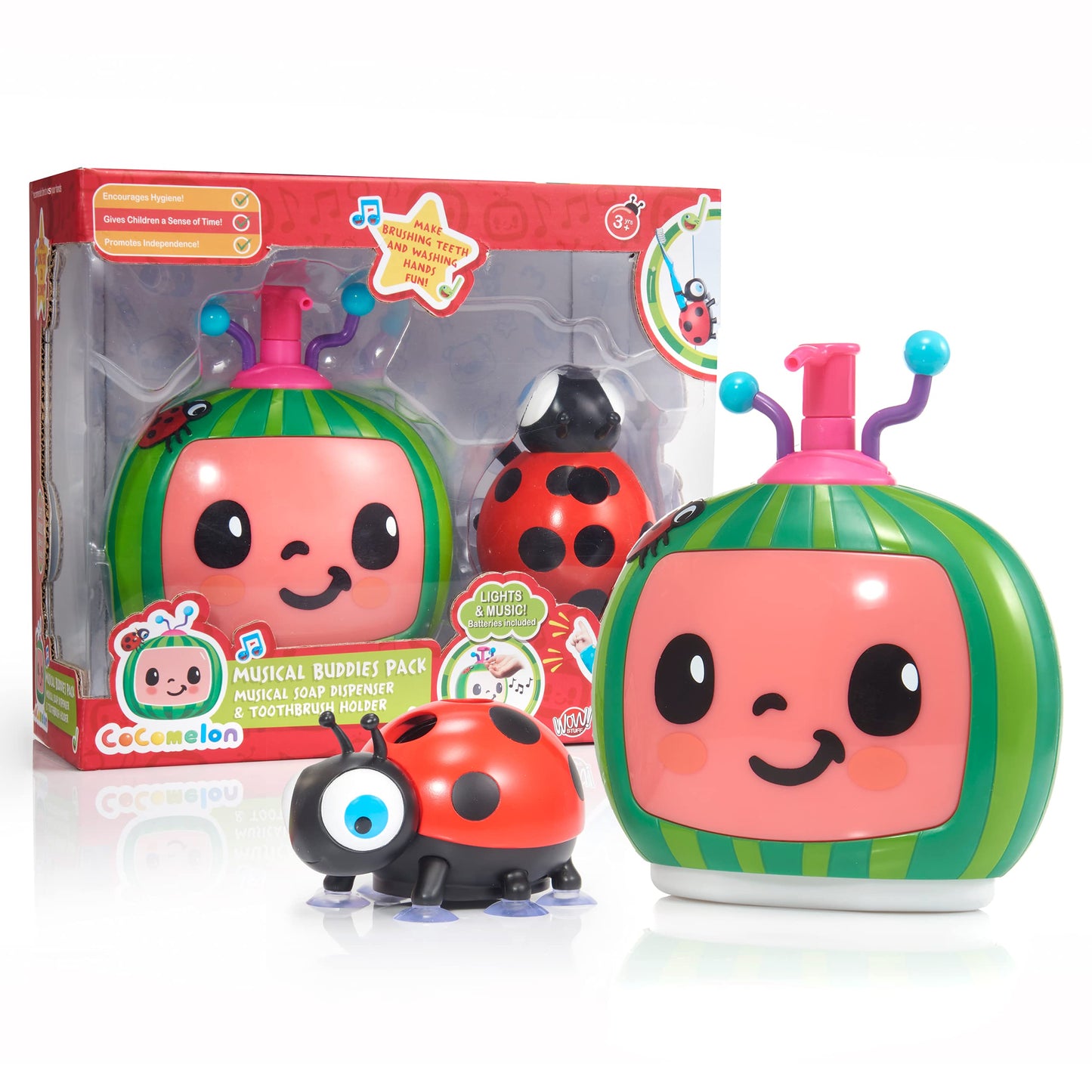 Wow! Stuff Cocomelon Toys Musical Buddies | Singing Soap Dispenser And Singing Toothbrush Holder | Pre- School Learning Toy With Nursery Rhymes |For Toddlers, Girls And Boys | Ages 3+