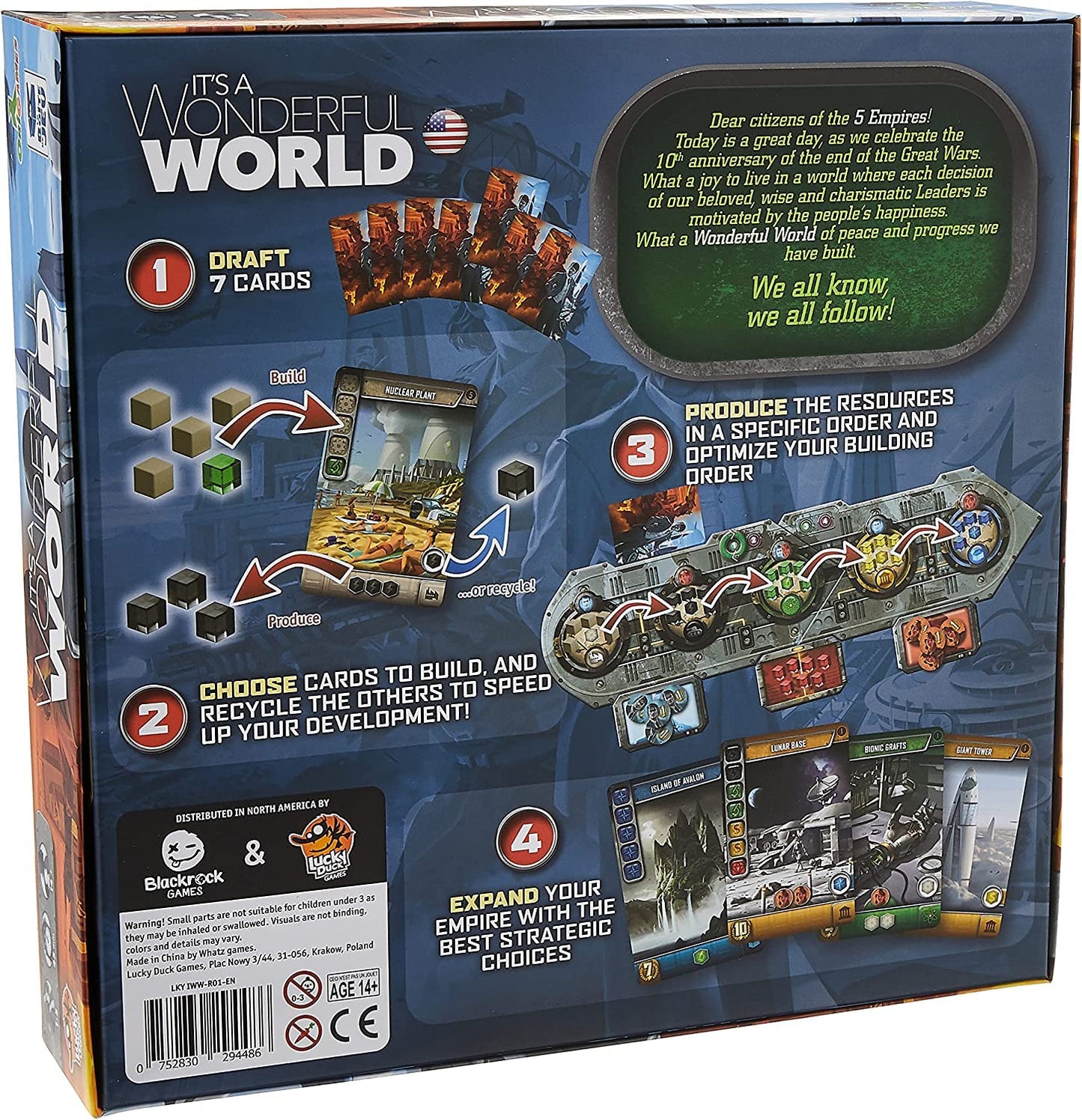 LUCKY DUCK GAMES It's A Wonderful World Board Game - Strategic Card Game for 1-5 Players, Ages 14+, Multicolor, Model 933344