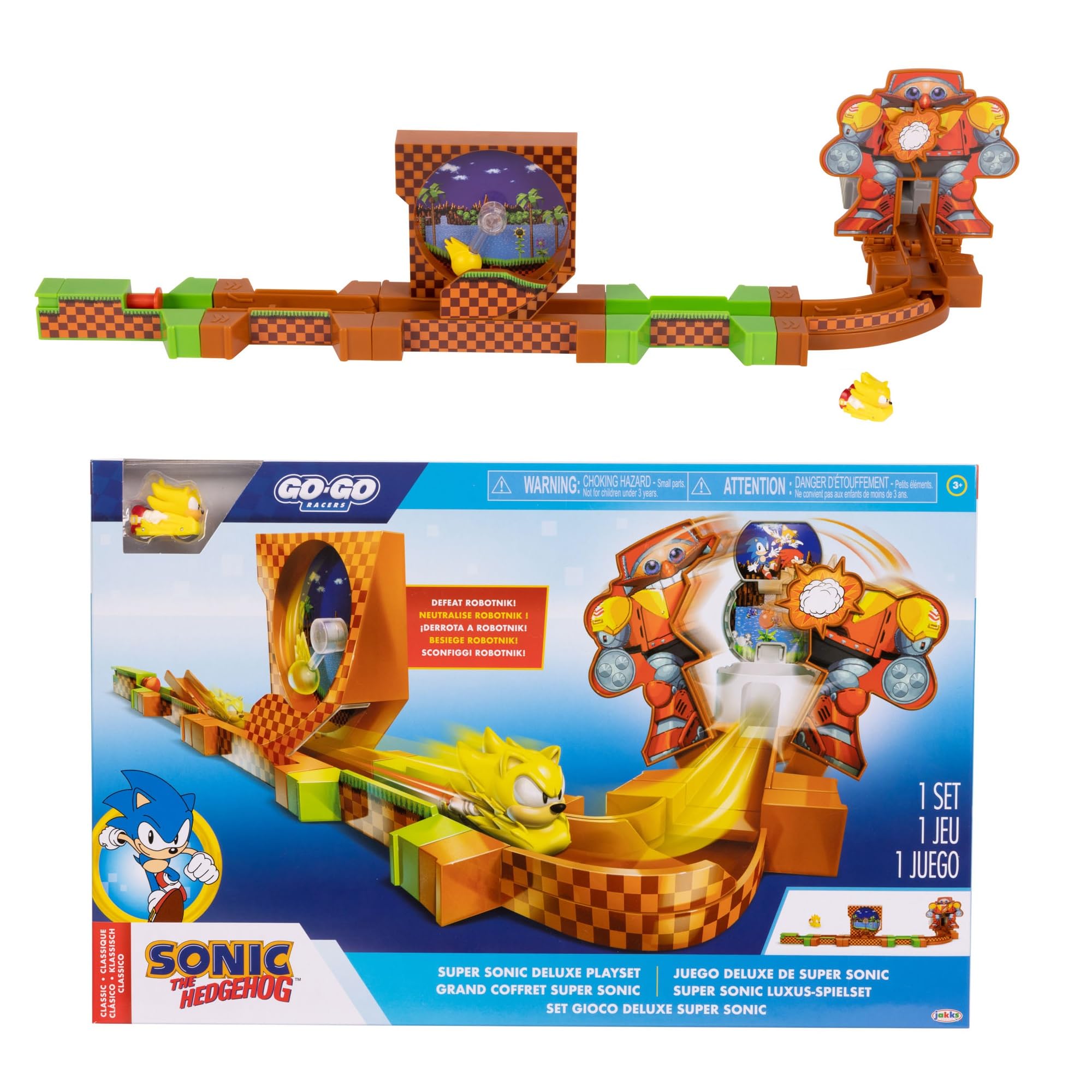 Sonic The Hedgehog Go Go Racers Deluxe Playset With Diecast Super Sonic ...