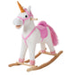 Rocking Horse - Soft And Plush Ride-On Unicorn With Sturdy Wooden Base - Hand-Crafted Toy Rocker For Toddlers Ages 3 And Up By Happy Trails (White)