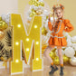 Imprsv Marquee Letters Gold 3Ft: Golden Party Decor - Light Up Letter M Large 3 Feet Tall - Party Decorations Letter For Marry M