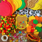 Winlyn 24 Sets Foam Owl Decorations DIY Fall Craft Kit With Autumn Leaves, Pumpkins, Googly Eyes, Pom-Poms for Kids Gift Hallowe