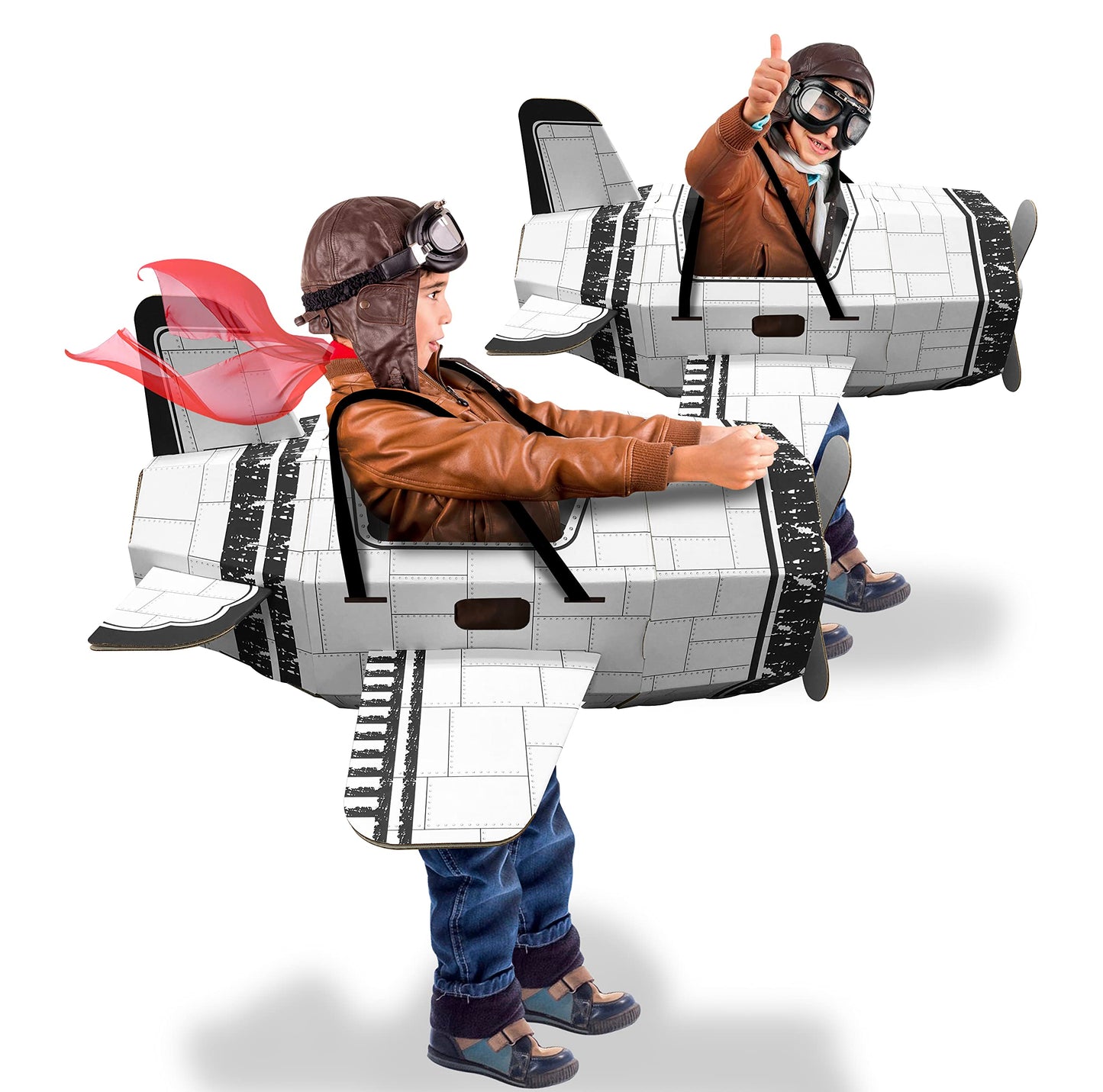 Adventure Awaits! Kids Cardboard Airplane Costume, Plane Toy, Or Playhouse - Color, Draw, And Customize - Great For Playtime Or Halloween