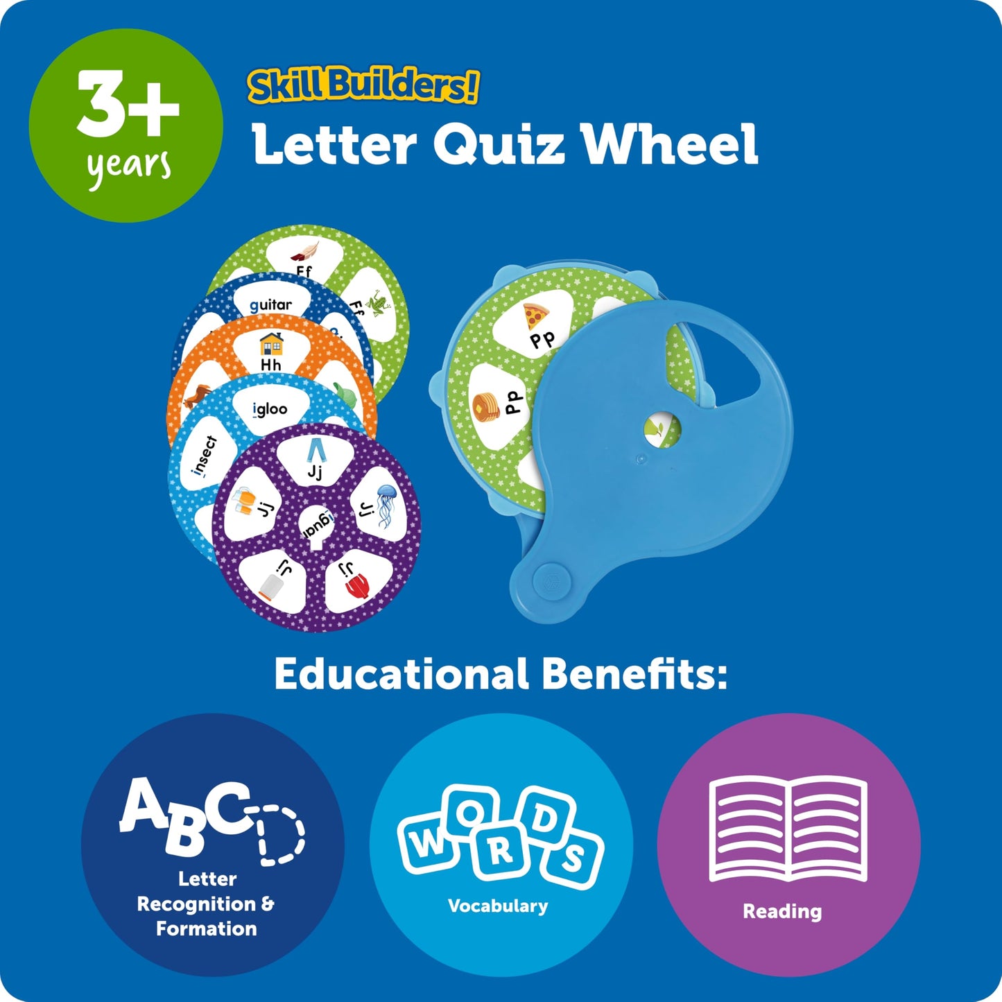 Learning Resources Skill Builders! Letter Quiz Wheel, Alphabet Flash Cards, Reading Games, Sight Words Flash Cards Kindergarten,