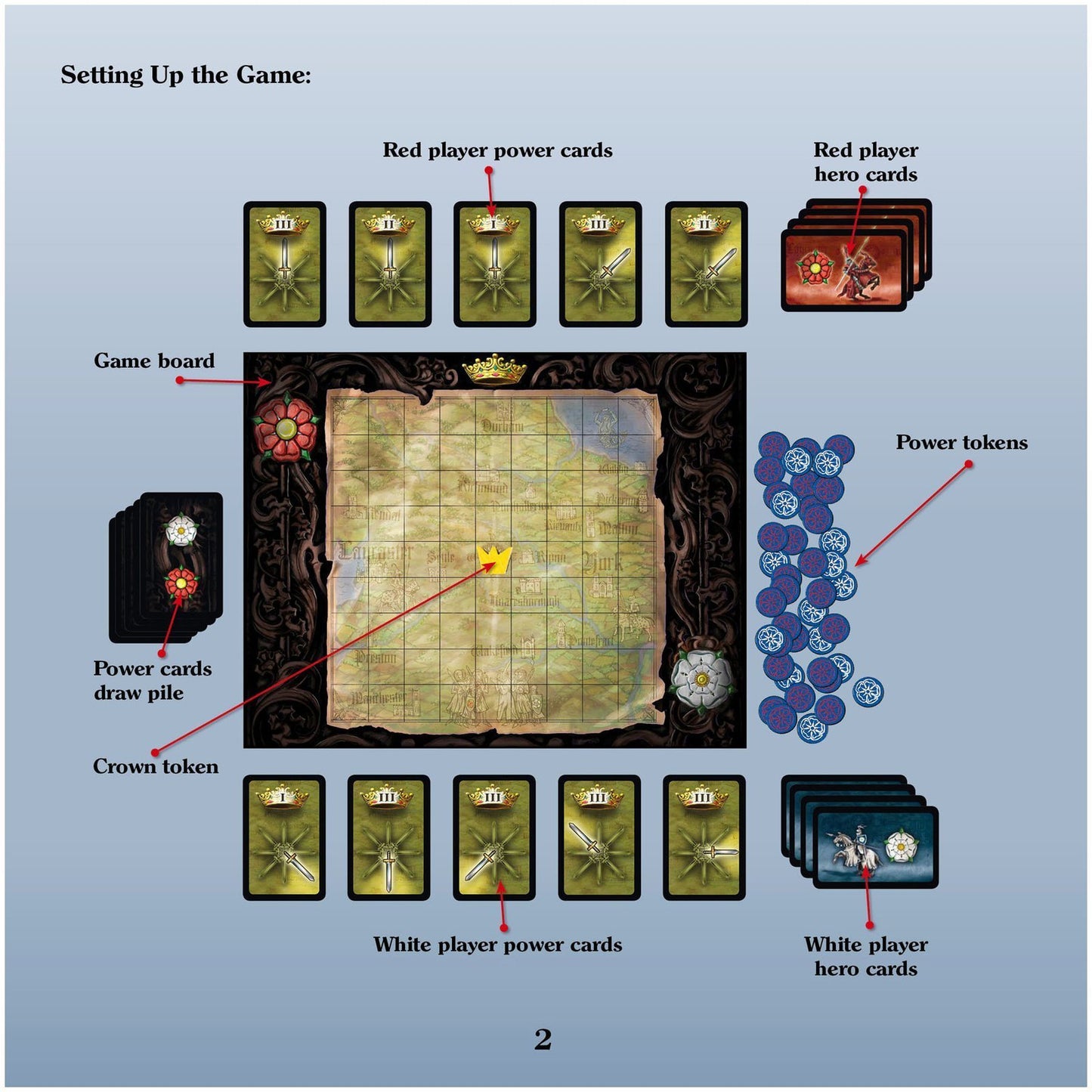 The Rose King Board Game | Classic 2 Player Kosmos Game | Award Winning Designer Dirk Henn
