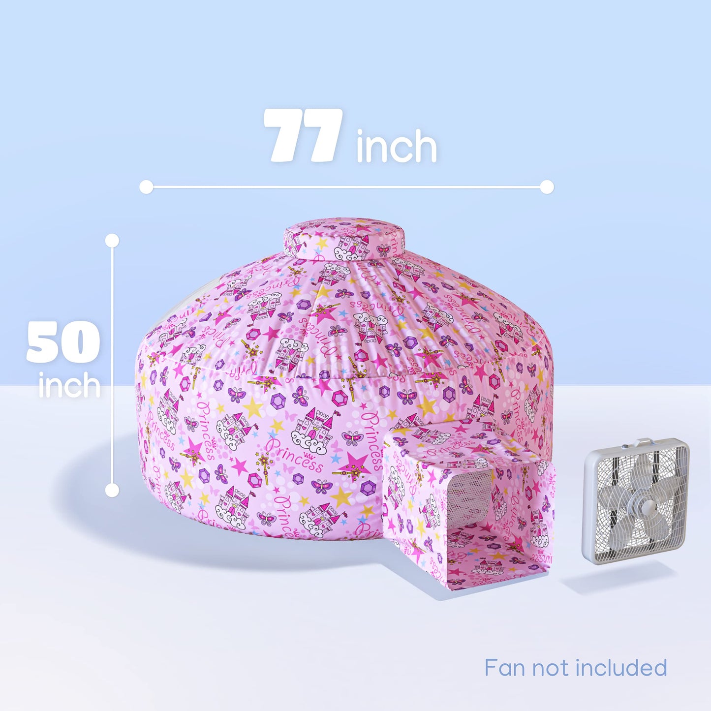 Skywin Air Tent Fort Playhouse for Kids (Princess) - Classic Inflatable Kids Fort Sets Up and Stores Away in Seconds, 77 x 50 In