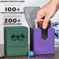 Uaono Card Deck Box For Yugioh Mtg Cards, 100+ Deck Case With 2 Dividers Fits Tcg Ccg, Pu Leather Card Storage Box Compatible With Collectible Trading Cards (Purple, Extinction Dragon)