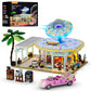 Lumibricks Interstellar-Diner Lighting-Building-Bricks City Set - 2188 Pcs Road UFO Drive-in Restaurant Modular Collection LED Light Space Car Restaurant Set for mature-themeds and Travelling Enthusiasts