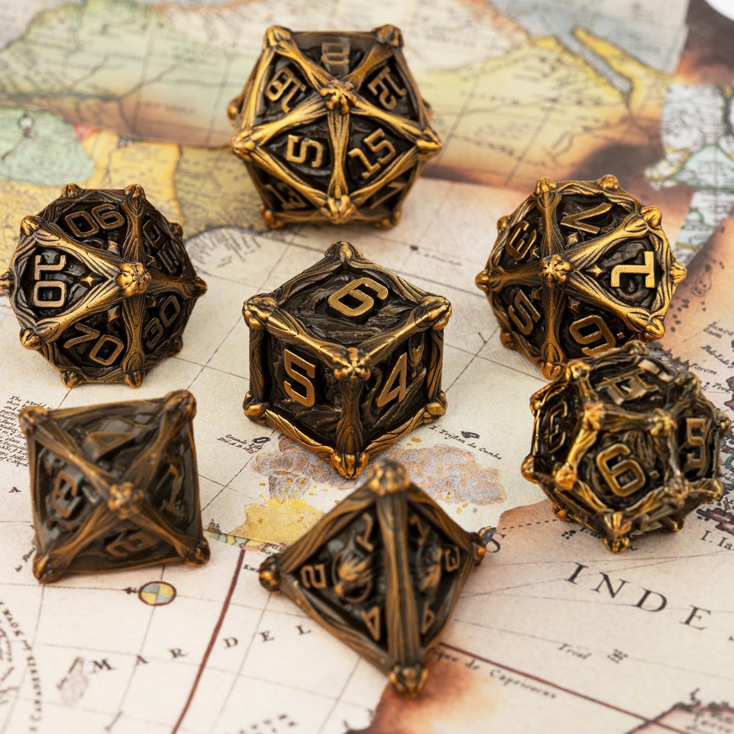 Surpass DND Dice Set Polyhedral dice Set Metal Dice Set d&d Dice Set 7 Pieces Role Playing Dice for Dungeons and Dragons dice Se