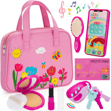 Officygnet Play Purse Toy For Girls 1 2 3 Years Old, Toddler Purse Girl Toys With Pretend Makeup Kit, Princess Pretend Play Toys