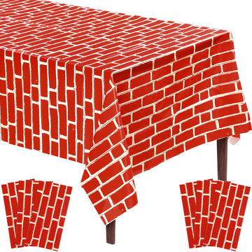 Chumia 6 Pcs Brick Tablecloth Brick Wrapping Paper Wall Backdrop Wallpaper Decoration for Halloween Christmas Party Supplies 54 