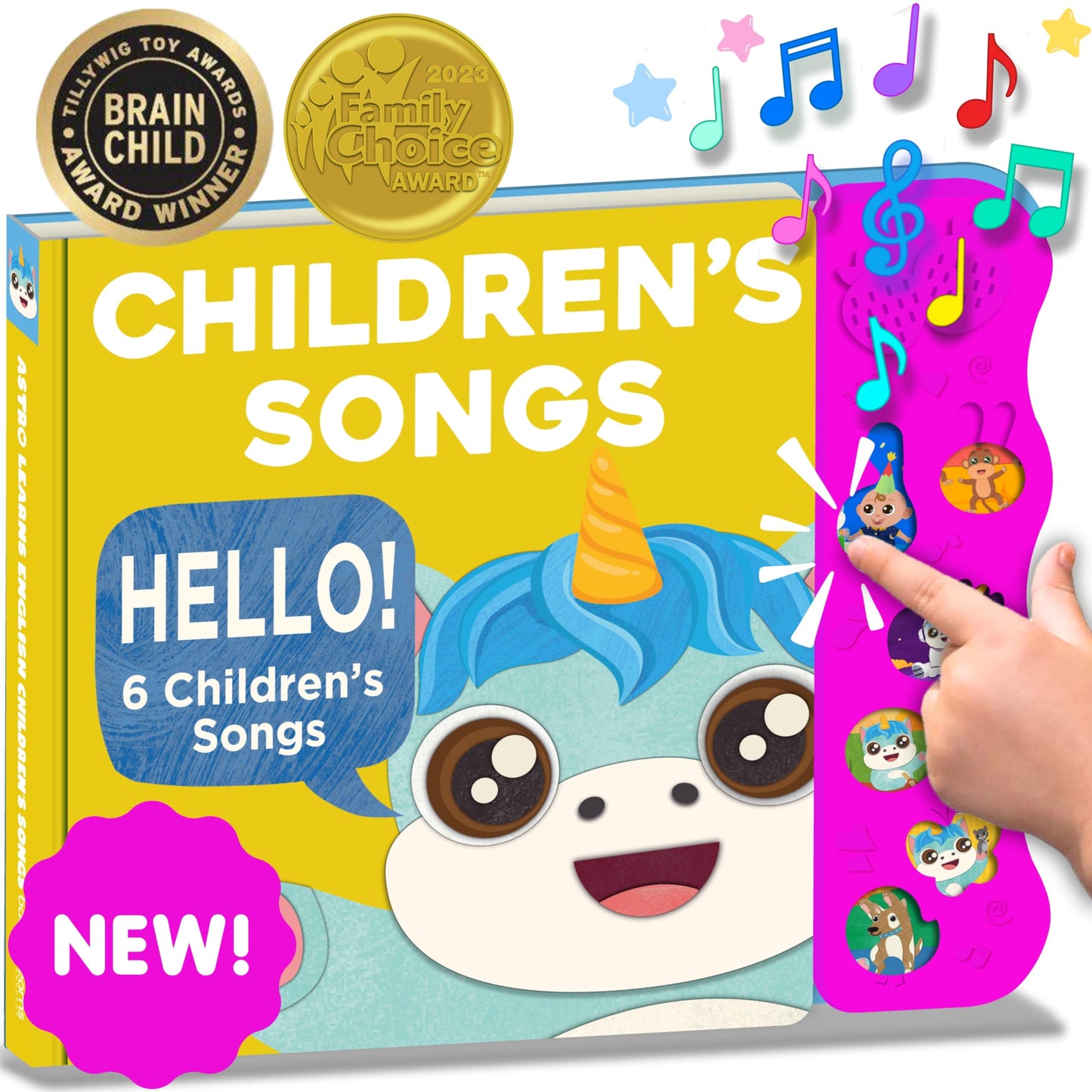 Astro Learns English Children's Songs Musical Books, Interactive Sound Toy, Pink & Blue for Toddlers Ages 1-3