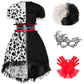 Spooktacular Creations Girl Dalmatian Costume, Polka Dots Dress Set For Girls Halloween Dress Up And Costume Parties-M