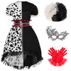 Spooktacular Creations Girl Dalmatian Costume, Polka Dots Dress Set For Girls Halloween Dress Up And Costume Parties-M