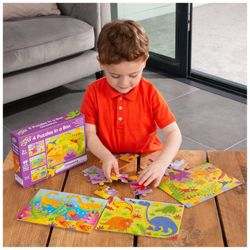 Galt Toys, 4 Puzzles In A Box-Dinosaurs, For Ages 36