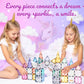 Glitter Unicorn Pony Magnetic Tiles: Building Blocks Toys For Kids - Hearts, Stars, Rainbow Castle Playset For Creative Kids, St