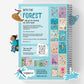 Into The Forest Stickers + Coloring Book By Cupkin: Innovative Side By Side Sticker Books Lays Flat - Spiral Binding - 500+ Natu