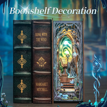 Fsolis Book Nook Kit, Diy Miniature Room House Kit For Adult Activities Decorative Bookend Bookshelf Bookcase Decor Birthday For Women Teens (The Gate Of Wonderland)