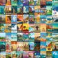 Puzzles For Adults 1000 Pieces Vintage World Travel, Jigsaw Puzzles Landscape Poster Puzzle Landmarks, 1000 Piece Jigsaw Puzzles