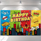 7X5Ft Superhero Theme Backdrop For Children Boys Super Heros Comic Skyline Happy Birthday Party Supplies Decoration Baby Shower