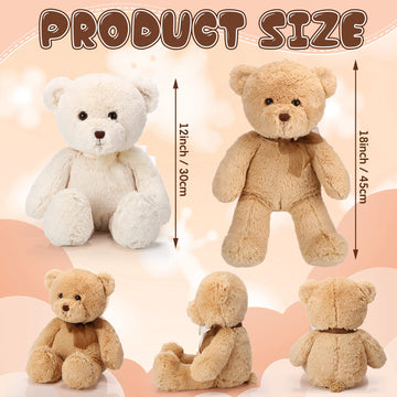 Hydren 2 Pack Plush Bear Stuffed Animals 18 Inch Cute Stuffed Bear Cuddly Bears Plush For Graduation Children'S Day Birthday Bab
