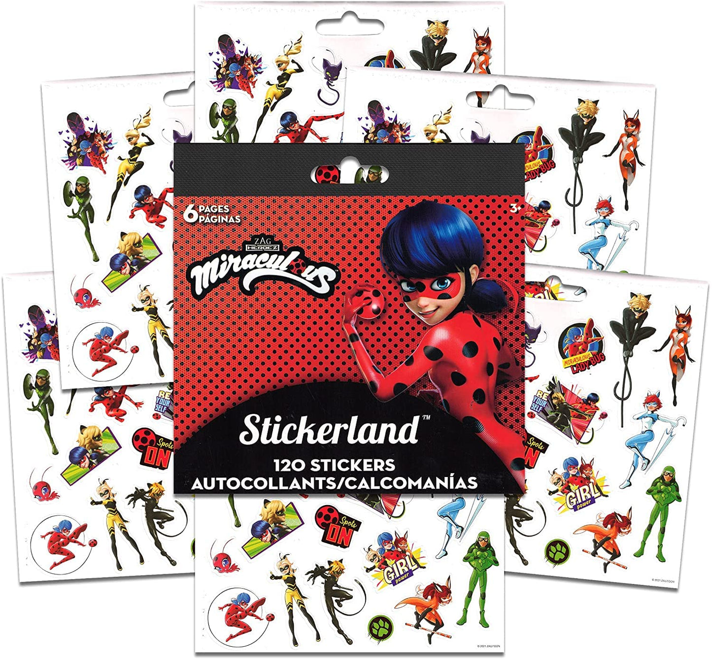 Miraculous Ladybug Activity Set - 5 Piece Bundle with Coloring Books, Stickers & More - Multicolor/Paper