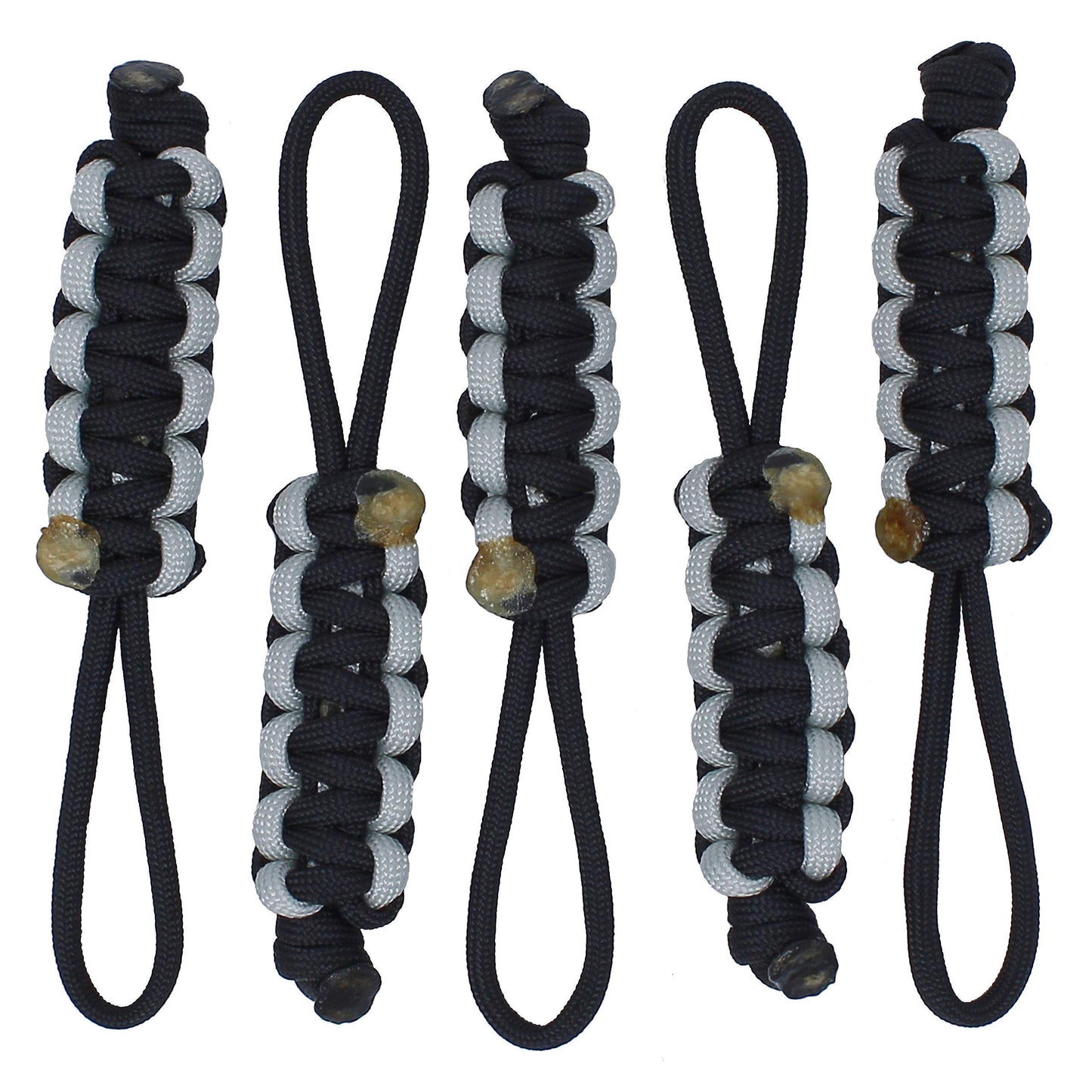 Bubbasgaragetv - Large Heavy Duty Paracord Zipper Pulls (Light Grey)