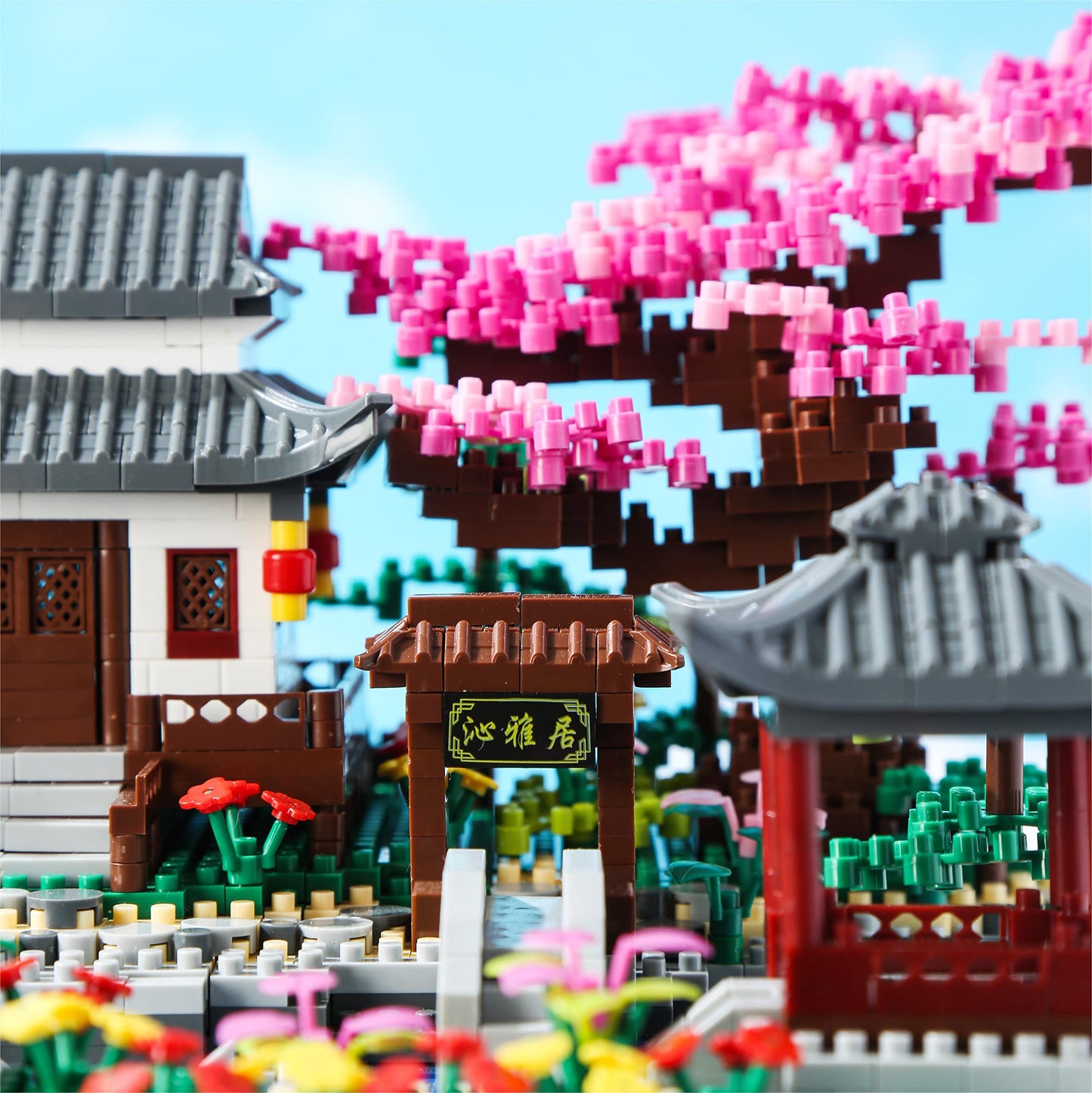 Yushinv Cherry Blossom Tree Building Set - 3320 Pcs, Large Size, Plastic, Symphony Model with Gift Box and Lights