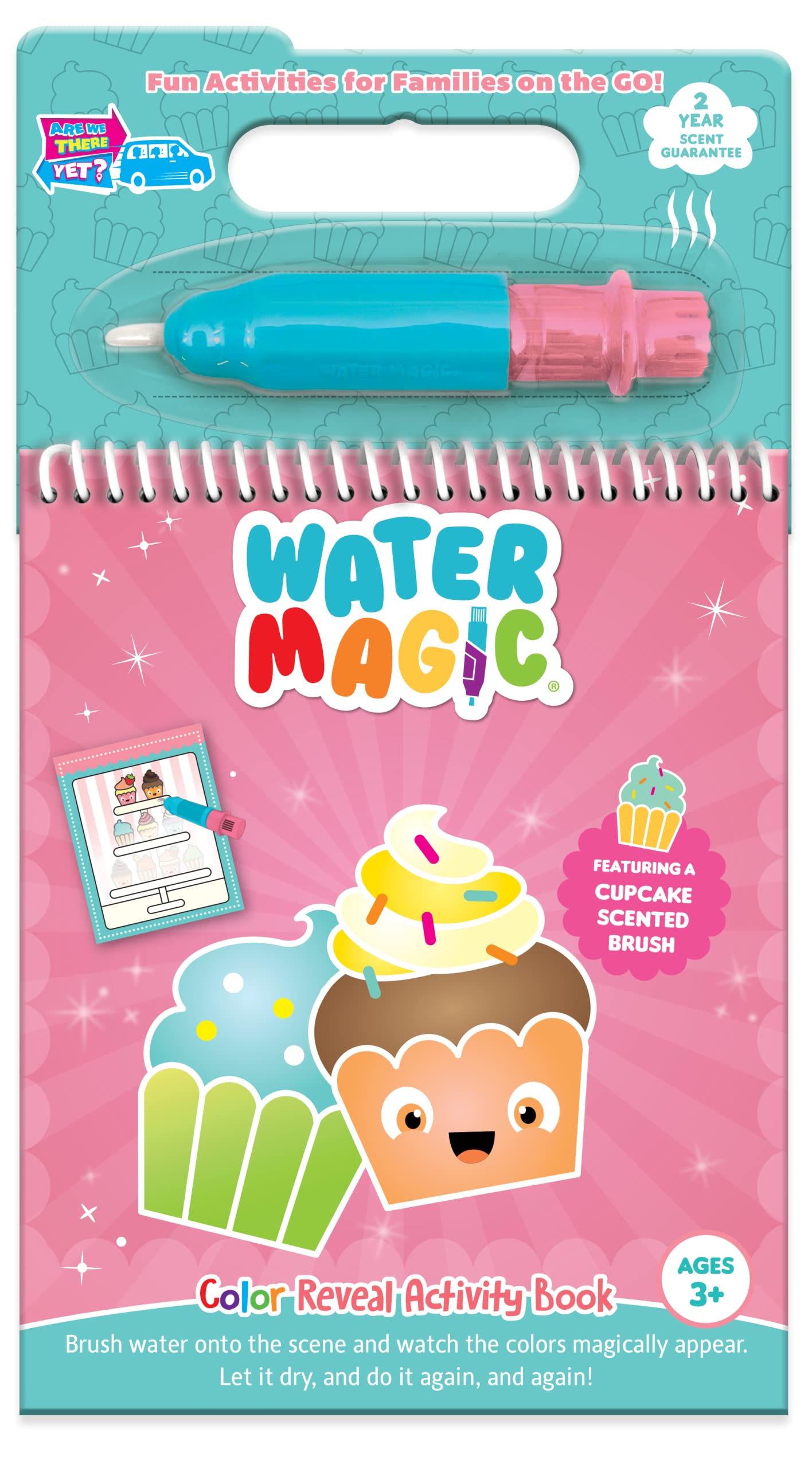 Water Magic (2Pack - Cupcake and Donut) - Patented Gourmet Scented Reusable Water Reveal Activity Pads - No Mess, All Fun by Sce