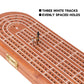 GSE Games & Sports Expert 3-Track Wooden Cribbage Board Game with Playing Cards, Metal Pegs and Storage Area, Classic Three-Pers