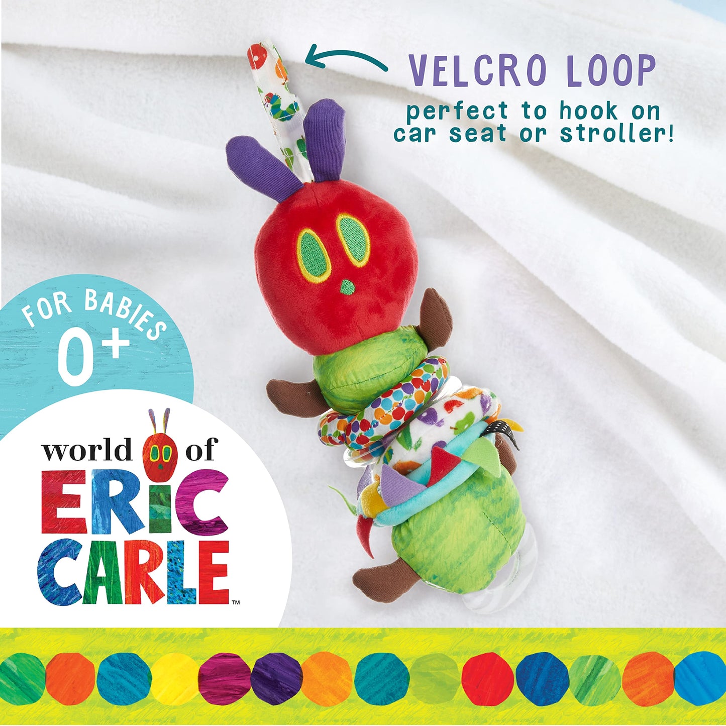 KIDS PREFERRED The Very Hungry Caterpillar Jiggle Toy, 1 Count, Multi-Color, Polyester, Model 55149