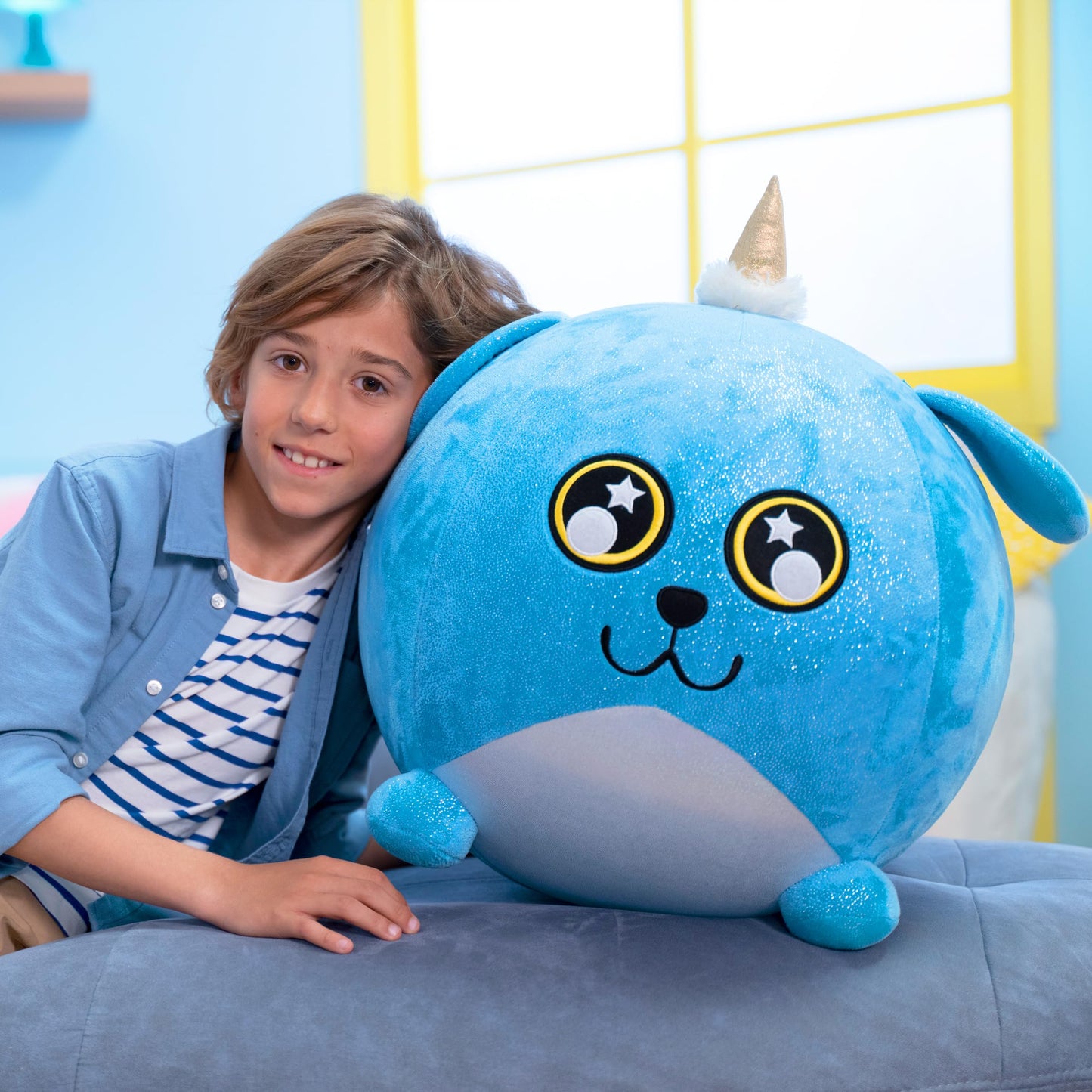 Biggies - Dog Inflatable Plush. Experience Enchantment With Fantasy-Inspired Cuddly Companions. This Giant, Soft, And Squishy Inflatable Toy Comes With A Pump And Is Perfect For Ages 3-10