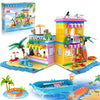 Hogokids Beach House Building Set - Seaside Villa Building Toys Friends Vacation Hut Construction Blocks 586Pcs Cottage Playset Birthday For Kids Girls Boys Age 6 7 8 9 10 11 12 Years