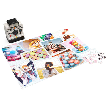 Spin Master Games Polaroid 500-Piece 3D Tin Sweet Treats Jigsaw Puzzle, Vintage Retro Film Camera, Plastic, Model 6063068