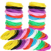 LIANGYUNZE 60Pieces 10 Colors Silicone Jelly Bracelets Nonluminous Stretchy 80s Mixed Gummy Silicone Wristbands Hair Ties for Wo
