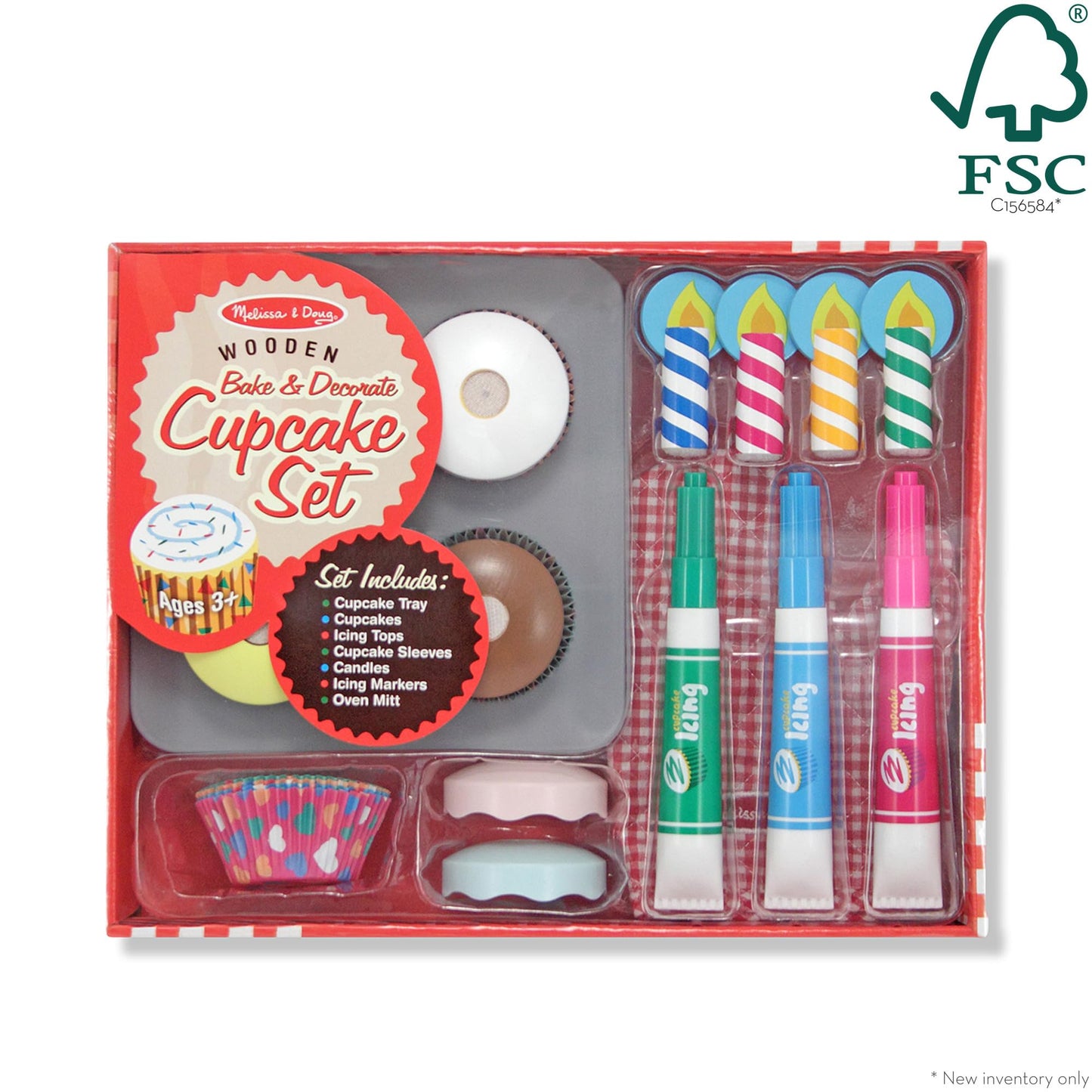 Melissa & Doug Bake & Decorate Cupcake Set Imaginative Play for Babies