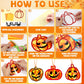 Qyeahkj 36 Set Fall Pumpkin Suncatchers Crafts for Kids DIY Thanksgiving Pumpkin Window Tissue Paper Crafts Kit Halloween Hangin