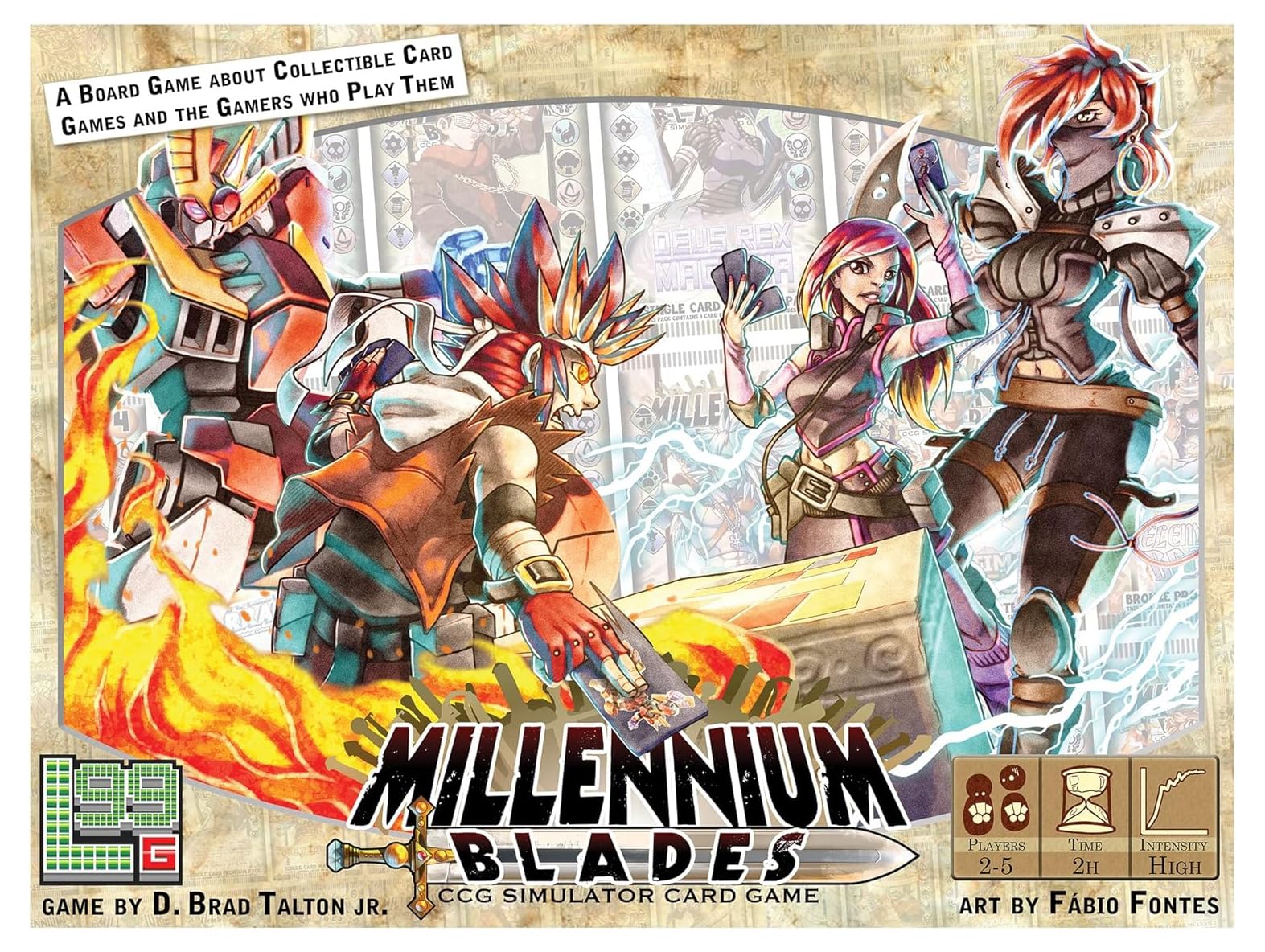 Level 99 Games Millennium Blades Board Game | CCG Simulator Game | Strategy Game for Adults and Kids | Ages 14+ | 2-5 Players | 