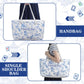 Sunnymove Mahjong Tote Bag - Canvas, 24"x13"x4.7", Blue Chinoiserie Design, Perfect for Game Lovers and Daily Storage