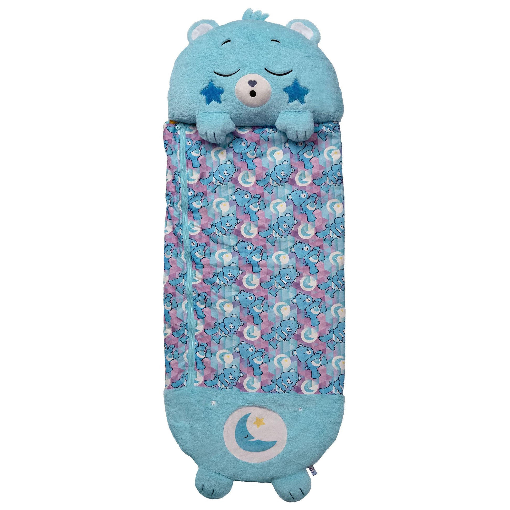 Happy Nappers: Care Bears Sleep Sack Large - Bedtime Bear - 66 X 30, 2-In-1: Plush Character Opens Into Sleeping Bag, Soft Nap &